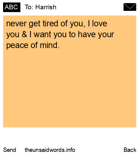 unsent message to Harrish