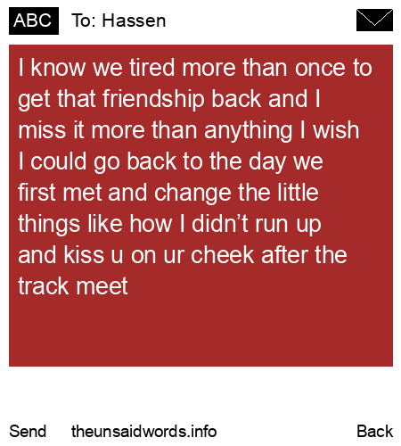 unsent message to Hassen