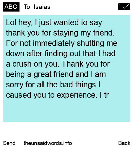 unsent message to Isaias