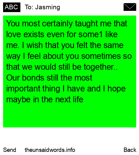 unsent message to Jasming