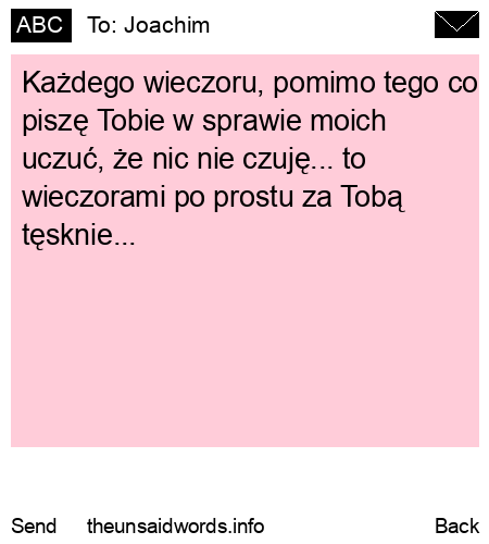 unsent message to Joachim