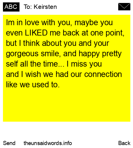 unsent message to Keirsten