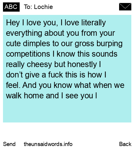 unsent message to Lochie