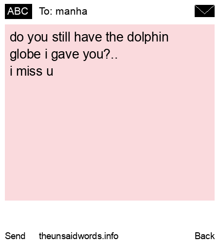 unsent message to manha
