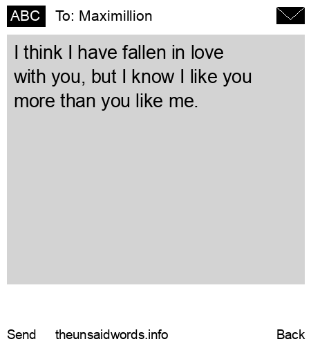 unsent message to Maximillion 