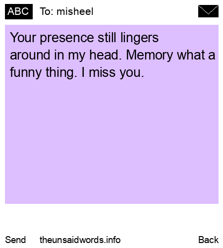 unsent message to misheel