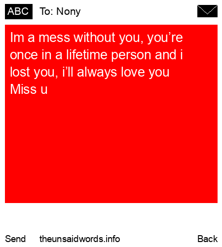 unsent message to Nony
