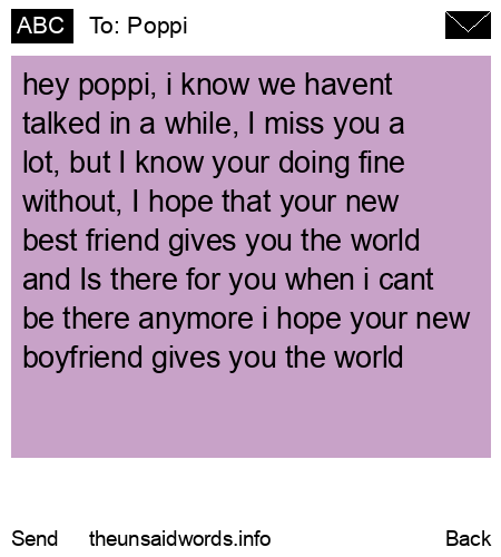 unsent message to Poppi