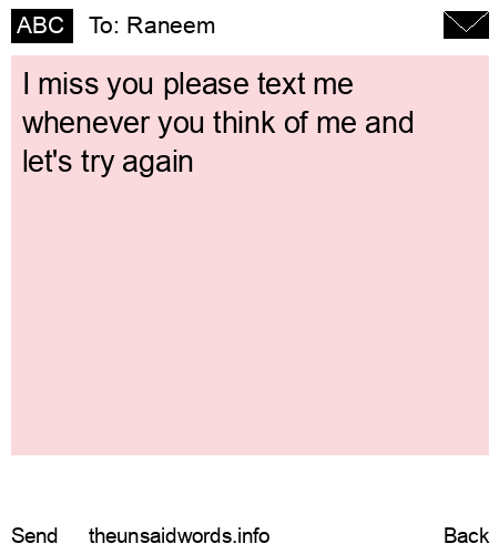 unsent message to Raneem