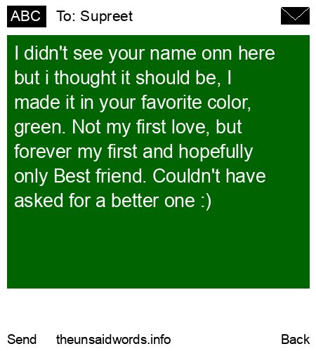 unsent message to Supreet