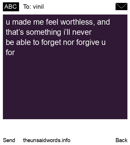 unsent message to vinil