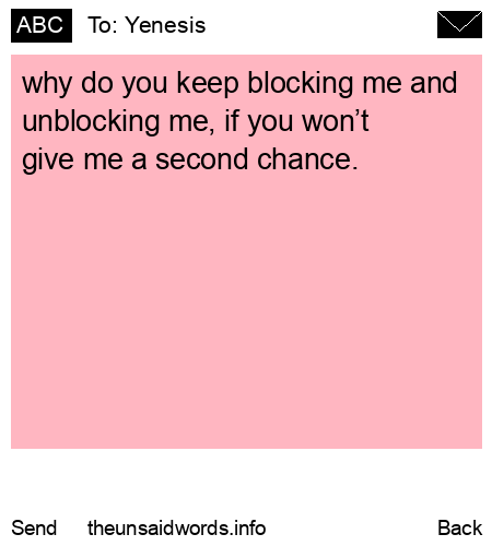 unsent message to Yenesis