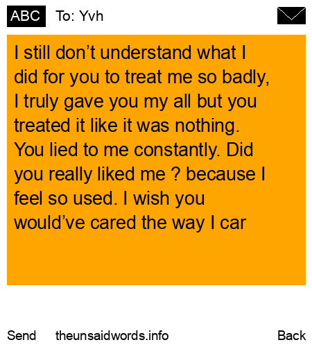 unsent message to Yvh