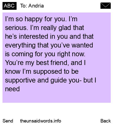 unsent message to Andria