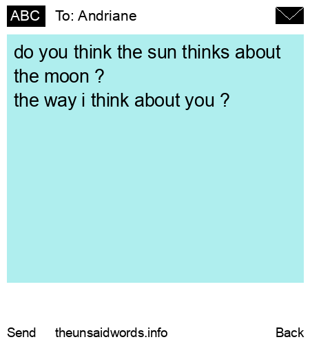 unsent message to Andriane 