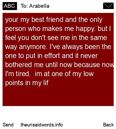 unsent message to Arabella