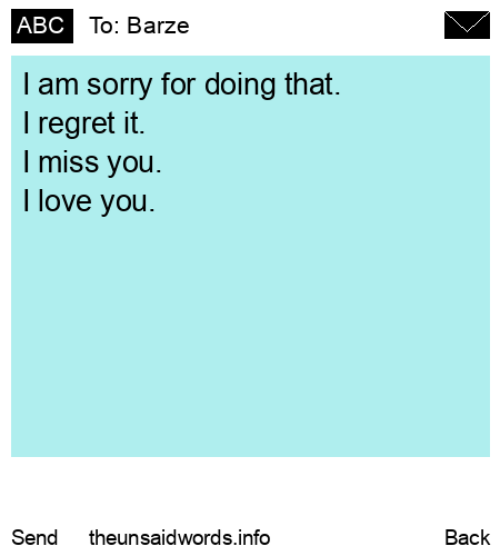 unsent message to Barze