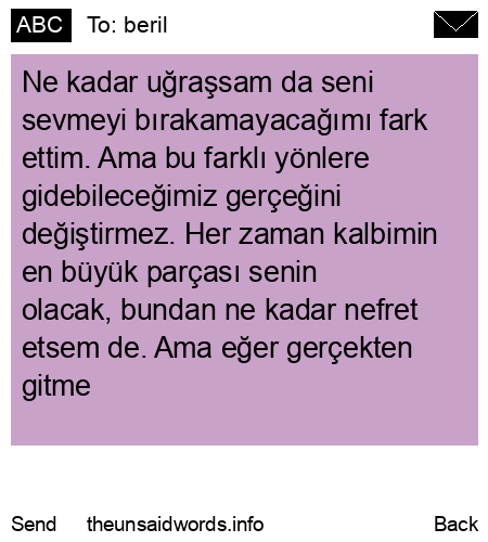 unsent message to beril