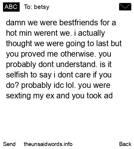 unsent message to betsy