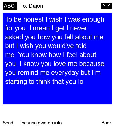 unsent message to Dajon