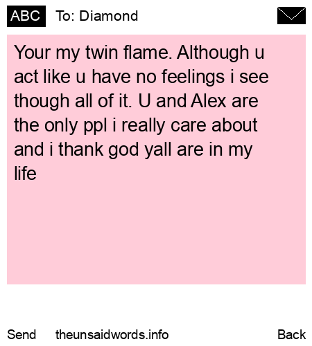 unsent message to Diamond