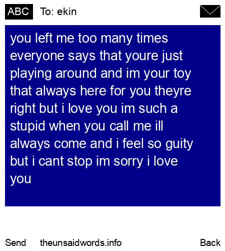 unsent message to ekin