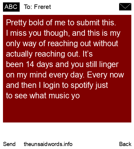 unsent message to Freret