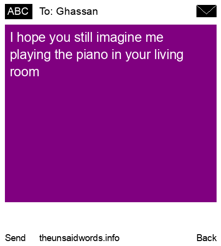 unsent message to Ghassan