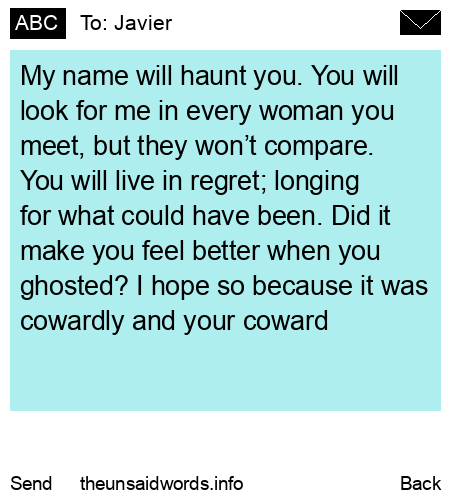 unsent message to Javier.