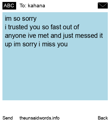 unsent message to kahana