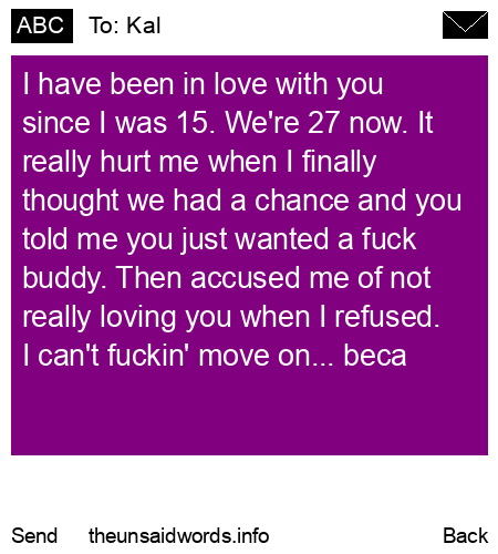 unsent message to Kal