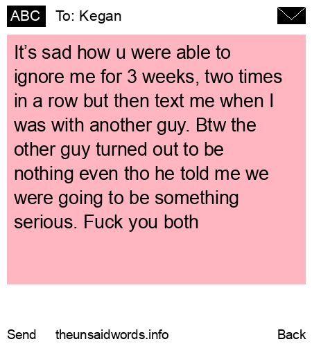 unsent message to Kegan