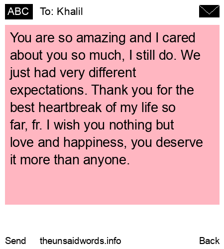 unsent message to Khalil