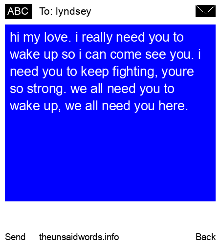unsent message to lyndsey