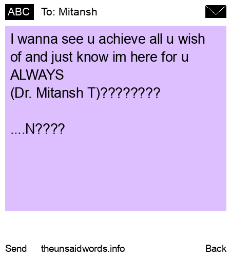 unsent message to Mitansh