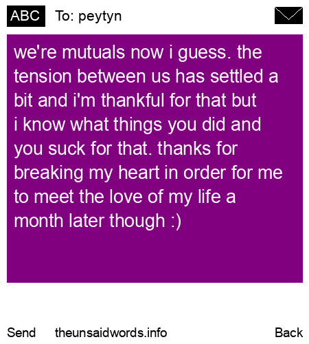 unsent message to peytyn