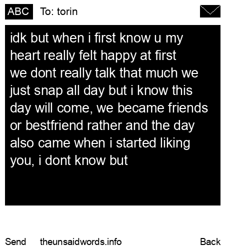 unsent message to torin