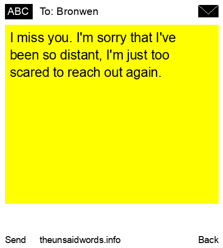 unsent message to Bronwen