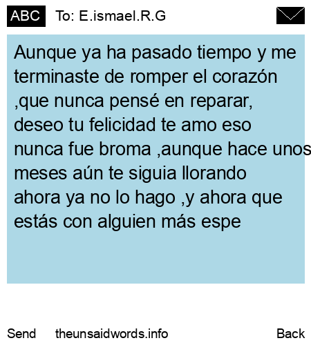 unsent message to E.ismael.R.G