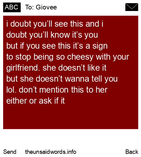 unsent message to Giovee