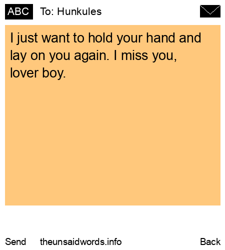 unsent message to Hunkules