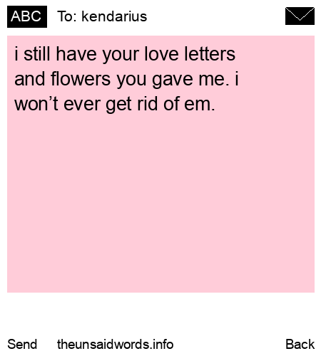 unsent message to kendarius