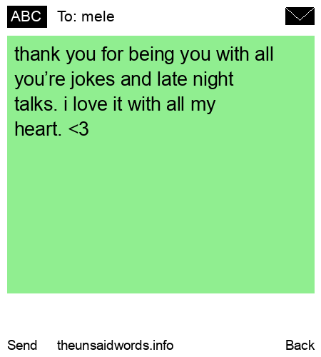 unsent message to mele
