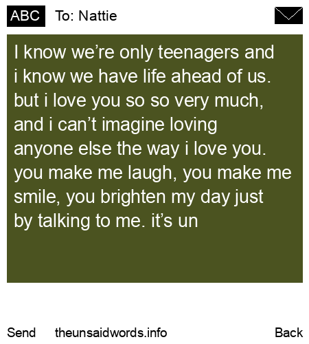 unsent message to Nattie