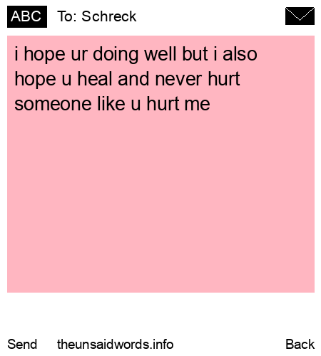 unsent message to Schreck