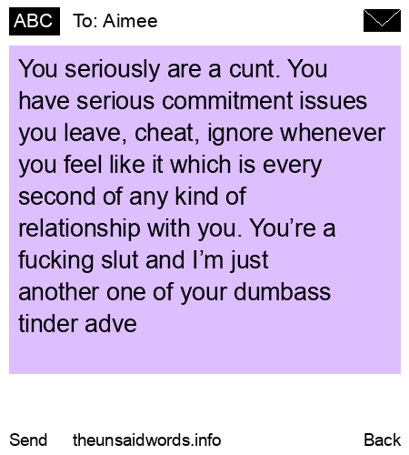 unsent message to Aimee