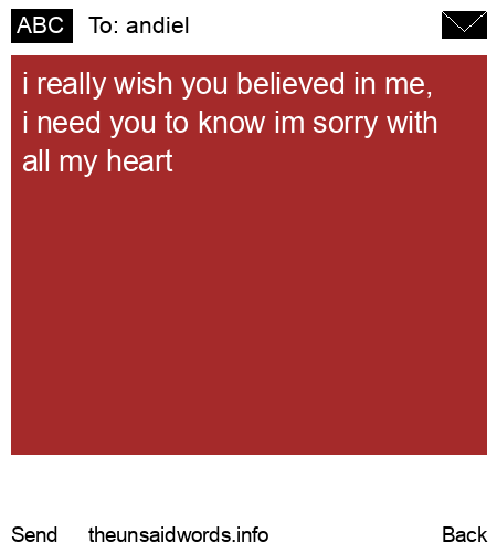 unsent message to andiel