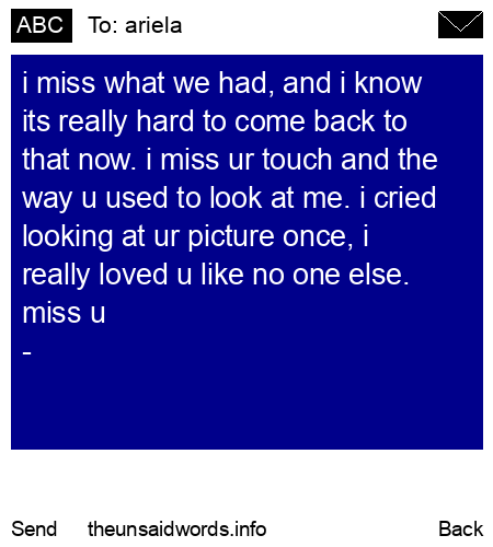unsent message to ariela