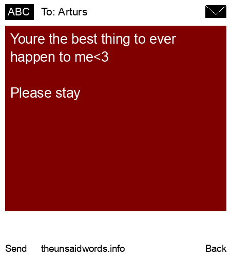unsent message to Arturs