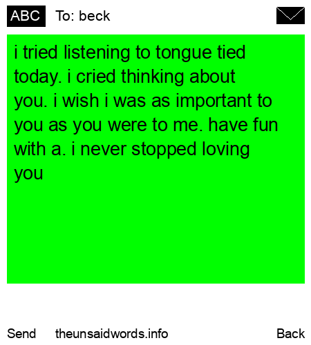 unsent message to beck